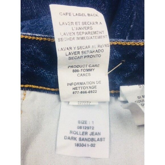 Tommy Hilfiger Jeans  Womens Size 1 Flag Logo Cuff Roller Jean Dark 27 x 30.5 - Picture 12 of 12